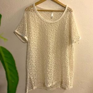 Every Wear Cream Netted Top